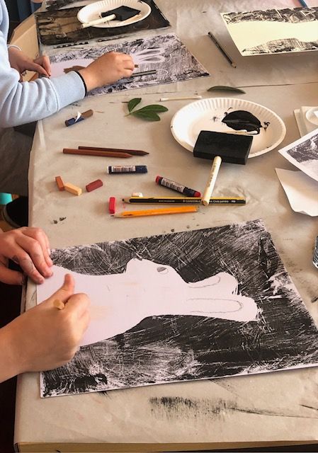 Image showing a negative space drawing from one of Art Spark's children's art classes