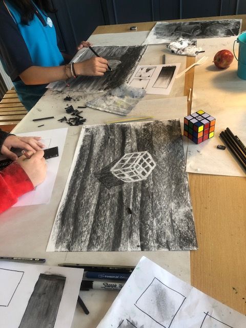 Image showing a charcoal drawing from one of Art Spark's children's art classes