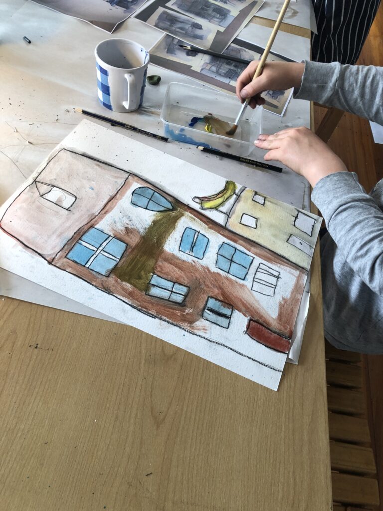 Image showing a watercolour drawing from one of Art Spark's children's art classes